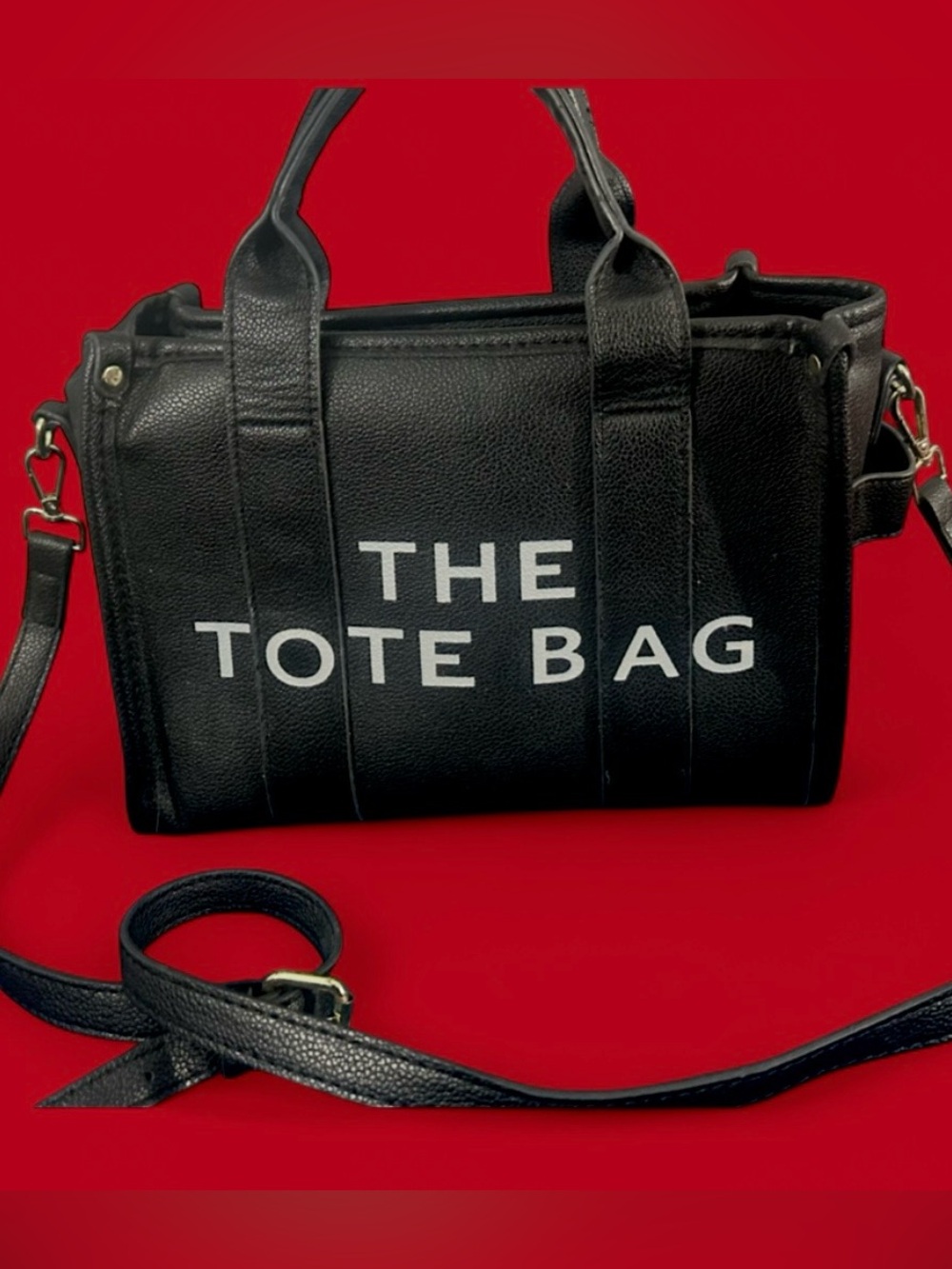 BLACK TOTE BAG with Adjustable Strap